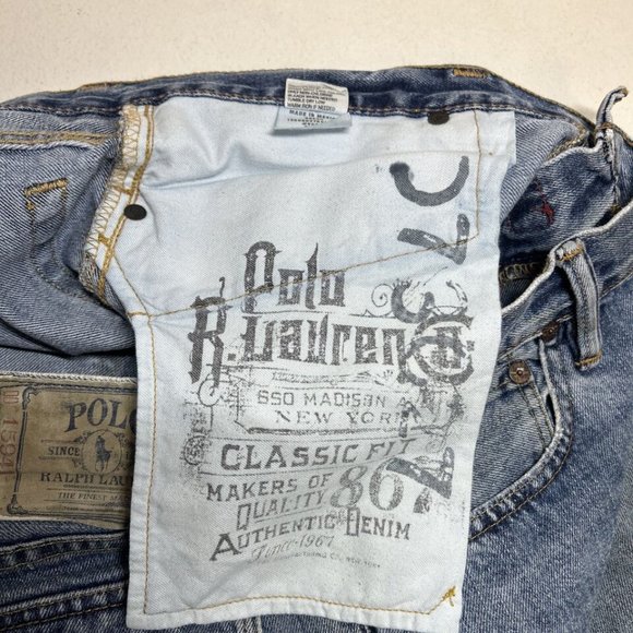 Ralph Lauren Polo Jeans 15941 Mens 36x30 Blue Denim Straight Leg Medium Wash - Picture 10 of 16